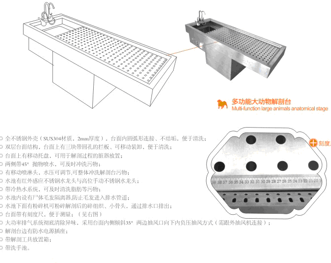 大型实验动物解刨台